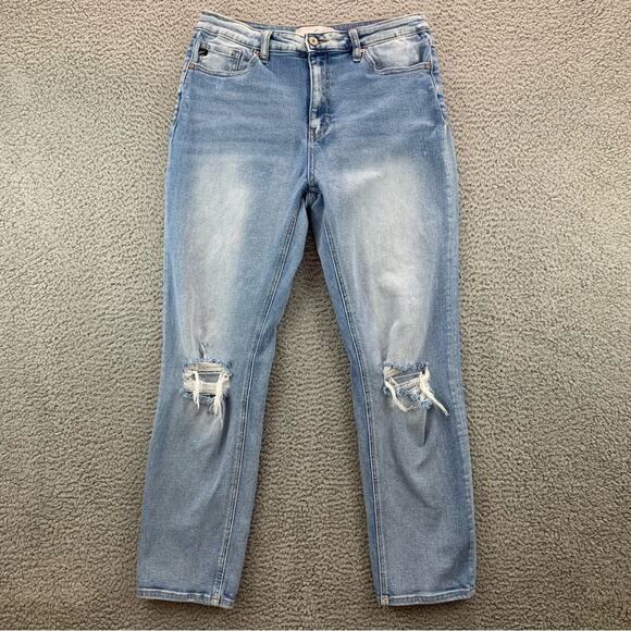 KanCan Denim - KanCan Jeans Women's 30 Blue Sultana High Rise Slim Straight Leg Ripped Denim